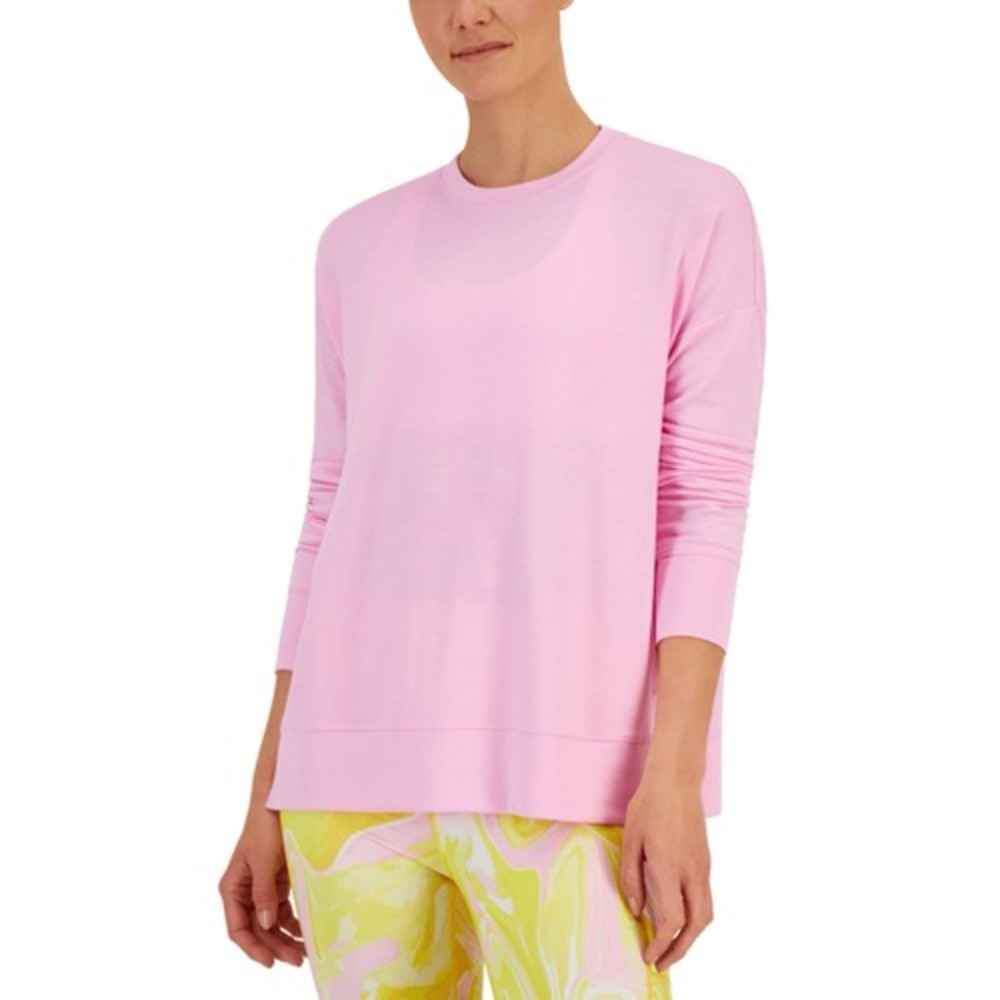 ID Ideology Women S Active Solid Crewneck Top Pink Size XXL